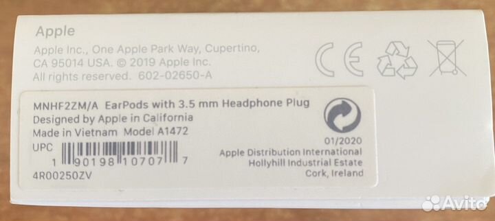 Наушники apple earpods 3.5 мм