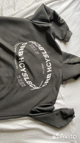 Худи на молнии темно серое XL