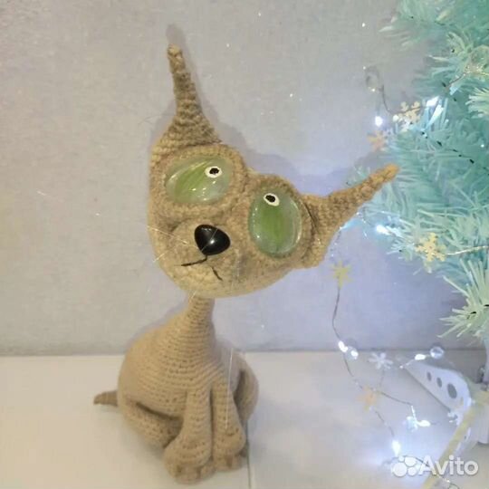Кот Сиам вязаная игрушка хэндмейд