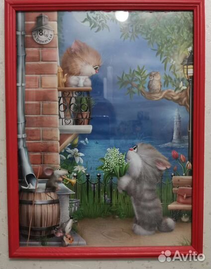 Постер в рамке Котики