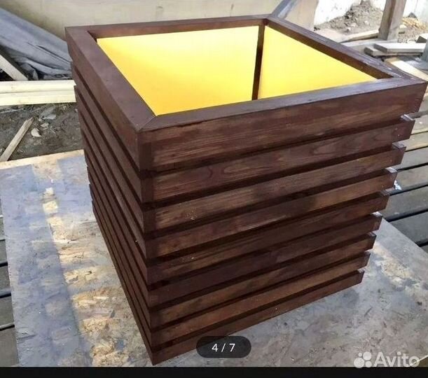 Кашпо для цветов, ящики цветов, горшки из дерева