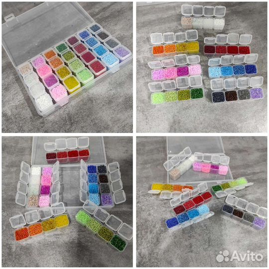 Набор бисера в контейнере 28 ячеек