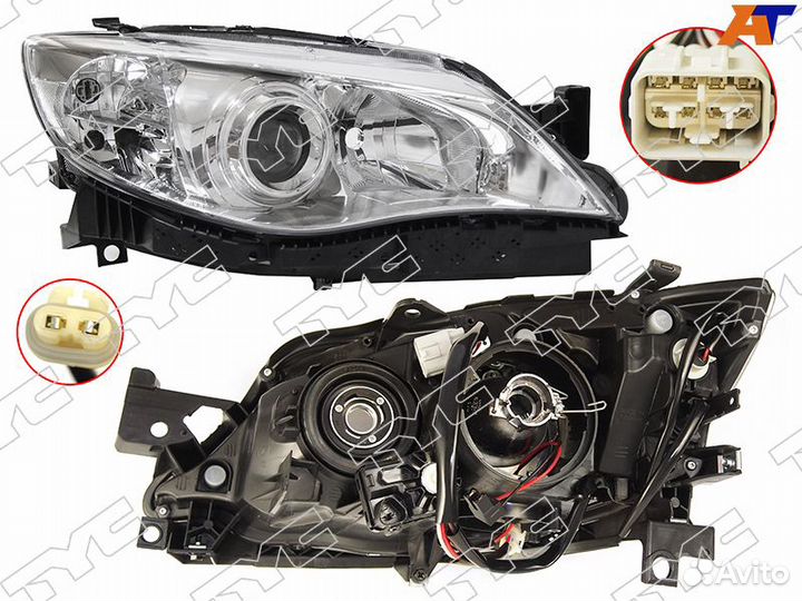Фара subaru impreza 07-12 RH хром, с электрокоррек