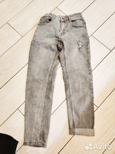 Двое джинс+толстовка тедди 134