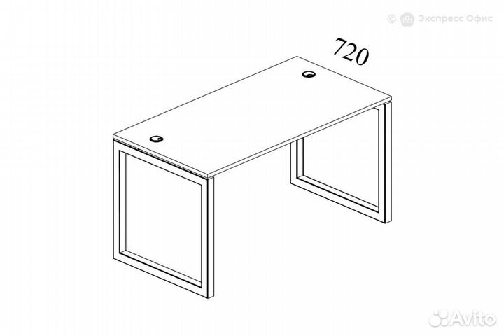 Стол письменный на О-образном м/к Metal system quattro 40x40 40бо.сп-3