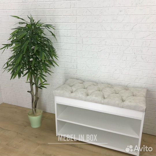 Обувница банкетка в каретной стяжке