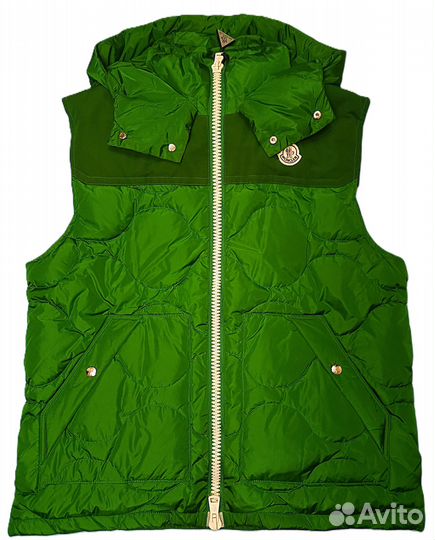 Пуховик демисезонный зеленый Moncler