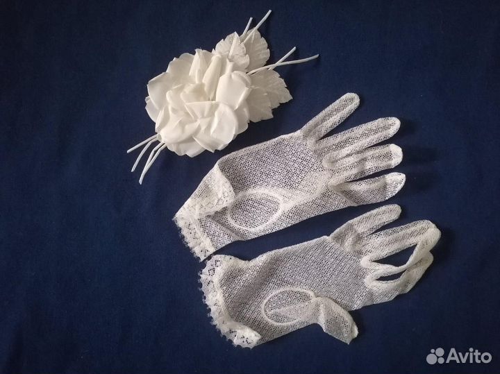 СССР перчатки+брошь свадебные, и платки женские