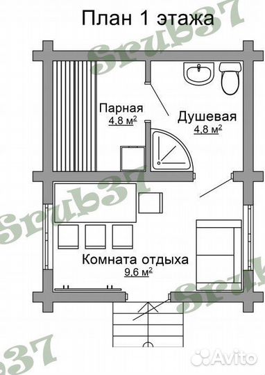 Сруб 6х6 из сухого оцилиндрованного бревна