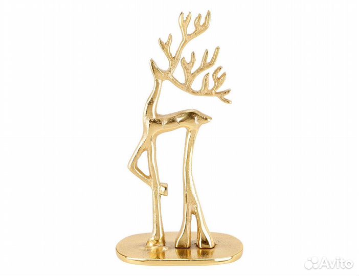 Декоративная фигура Олень, металл, золотой, 21 см