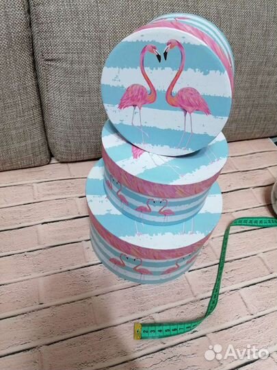 Коробка подарочная Фламинго 1-3 шт разного размера