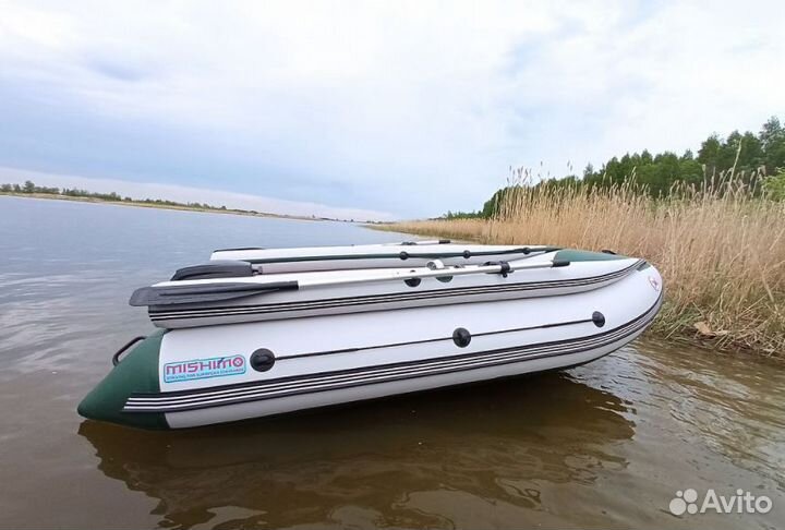 Лодка mishimo family lite 370 бело-зеленая