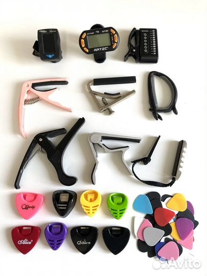 Каподастр тюнер держатель для гитары медиаторы