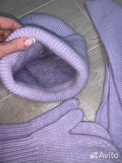 Шапка шарф варежки комплект