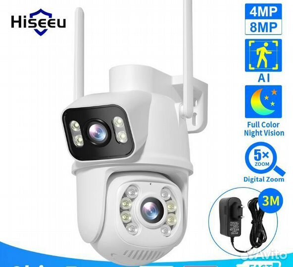 Камера видеонаблюдения wifi уличная 8 мп 4к 4K