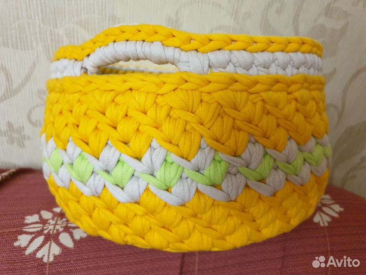 Корзина из трикотажной пряжи