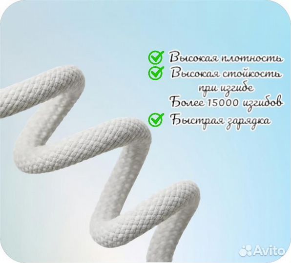 Кабель для зарядки USB-C плетенный iPhone 15 1м