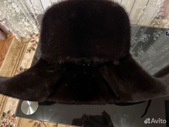 Норковая шапка-ушанка мужская