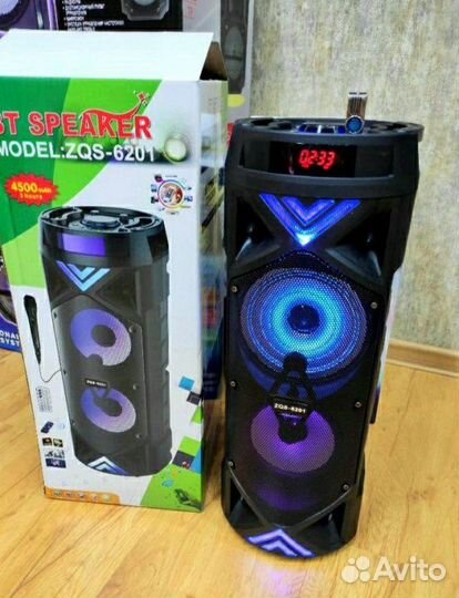 Блютуз колонка ZQS 6201+ караоке