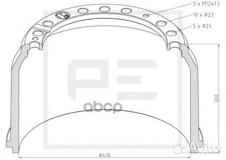 036.403-00A торм.барабан 410x220/234 H300 d2