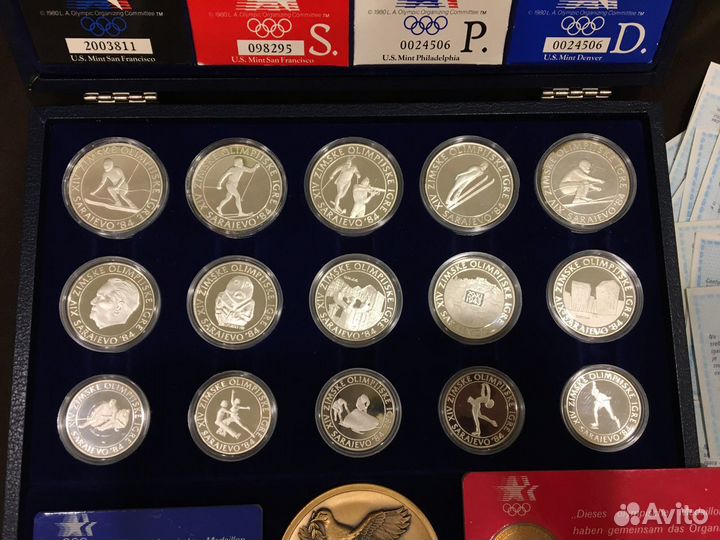 Набор монет Олимпиада 1983 США и 1984 Югославия