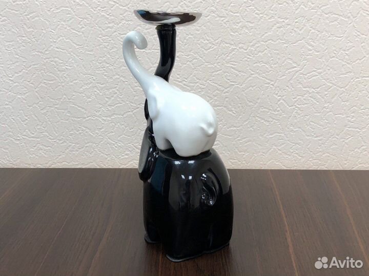 Статуэтка декоративная Подсвечник Слоны керамика