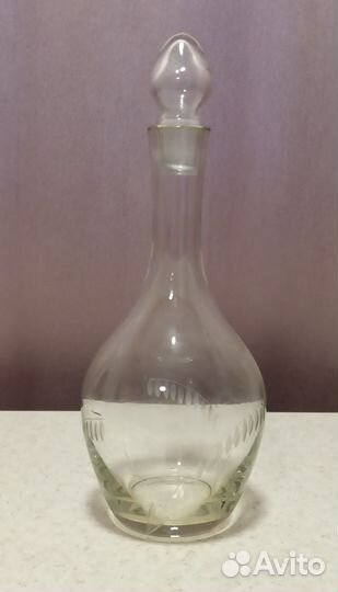 Графин / штоф стеклянный пр-ва ссср, с пробкой