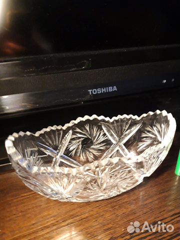 Хрустальная конфетница ладья cccp