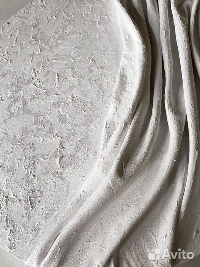 Круглая картина из ткани белого цвета на заказ