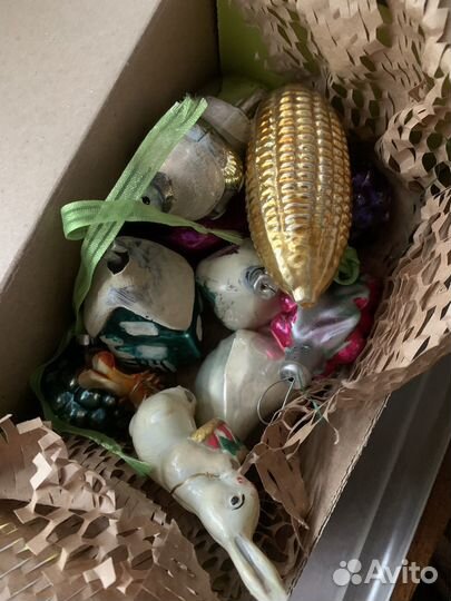 Набор елочных игрушек СССР заяц крокодил и другое