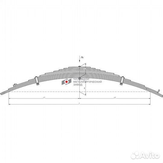 Рессора передняя 12-и л. маз-504В чмз