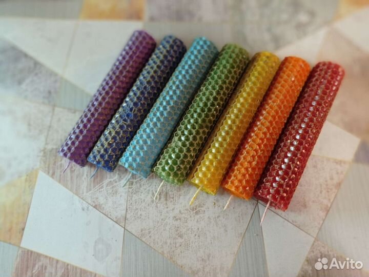 Чакровые свечи из вощины с травами и маслами