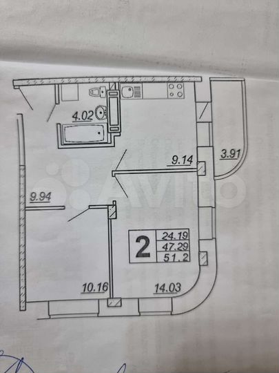 2-к. квартира, 54 м², 17/25 эт.