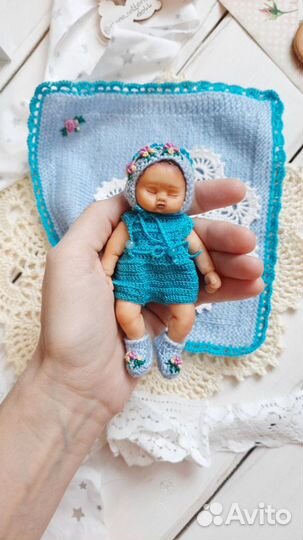 Мини реборн девочка, спящая кукла пупс