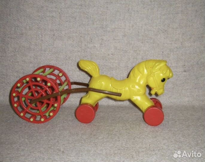 Игрушка СССР Цирковая лошадка каталка