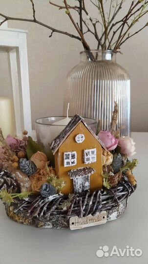 Интерьерный подсвечник, подарок ручной работы