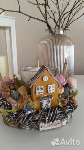 Интерьерный подсвечник, подарок ручной работы