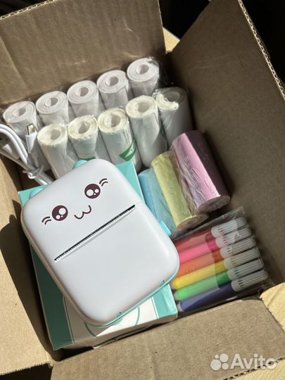 Мини принтер 14 рулонов бумаги