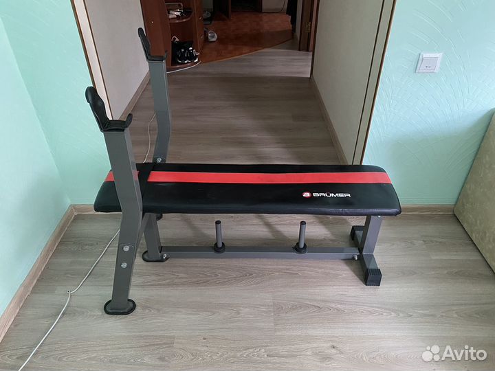 Стойка для штанги в комплекте (штанга, гантели )