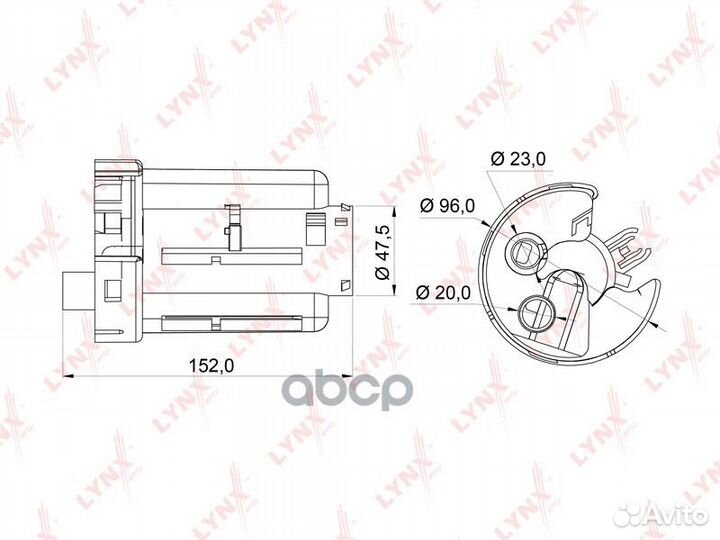 Фильтр топливный LF973M lynxauto