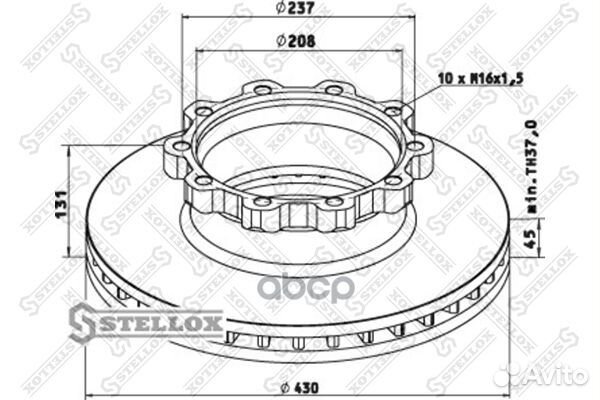 85-00749-SX диск тормозной 430/208x45/131