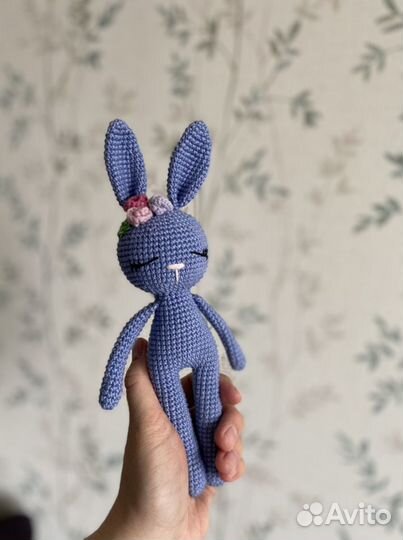 Заяц вязаный крючком/амигуруми/зайчик из хлопка