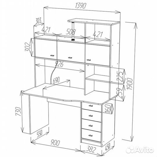 Стол компьютерный ск-16
