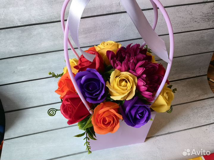 Букет из мыльных цветов