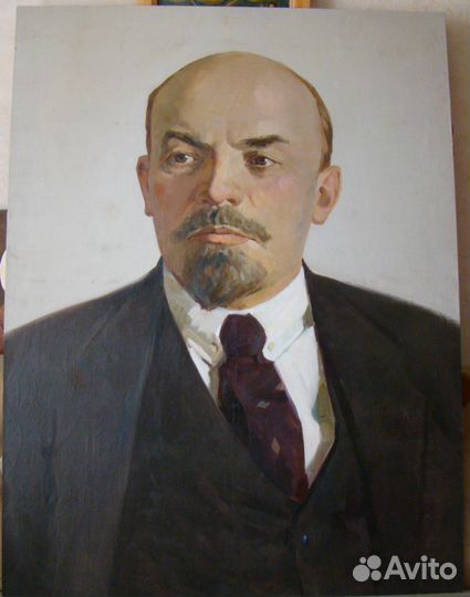 Ленин. Огромный портрет 1,2х1,6 метра, холст масло