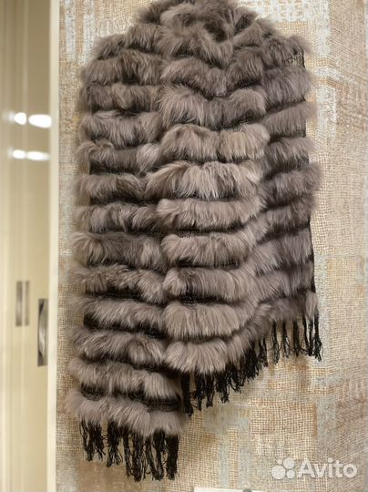 Палантин песец лен новый