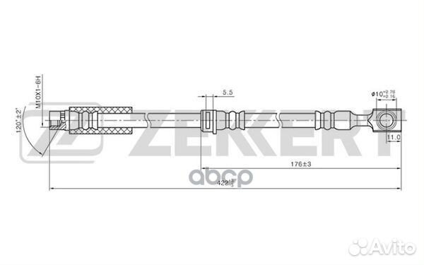 Шланг тормозной передний Opel Astra G 98- Zafi