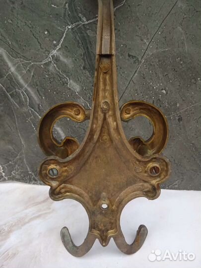 Вешалка настенная СССР, винтаж, латунь