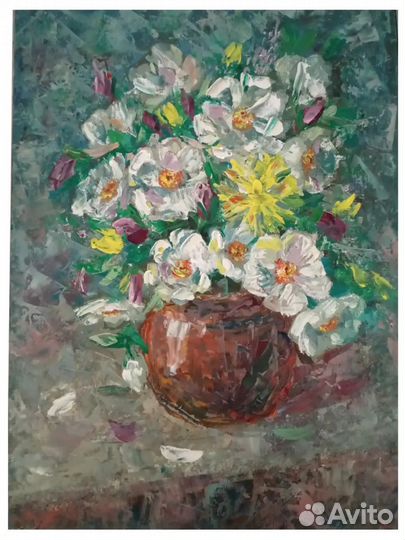 Картина маслом на холсте цветы