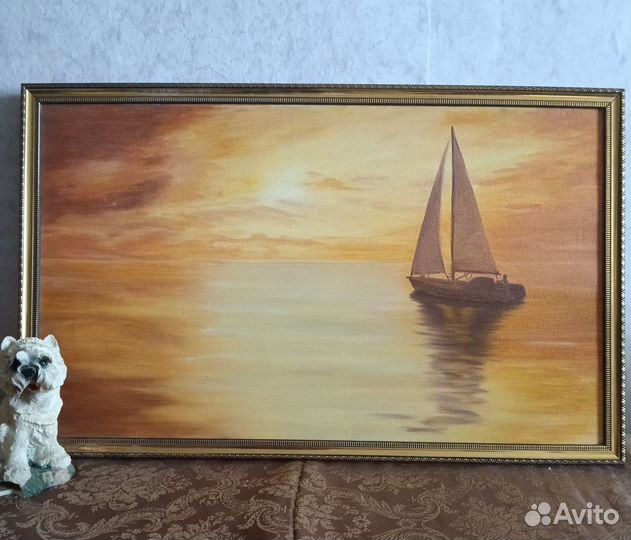 Картина маслом с закатом